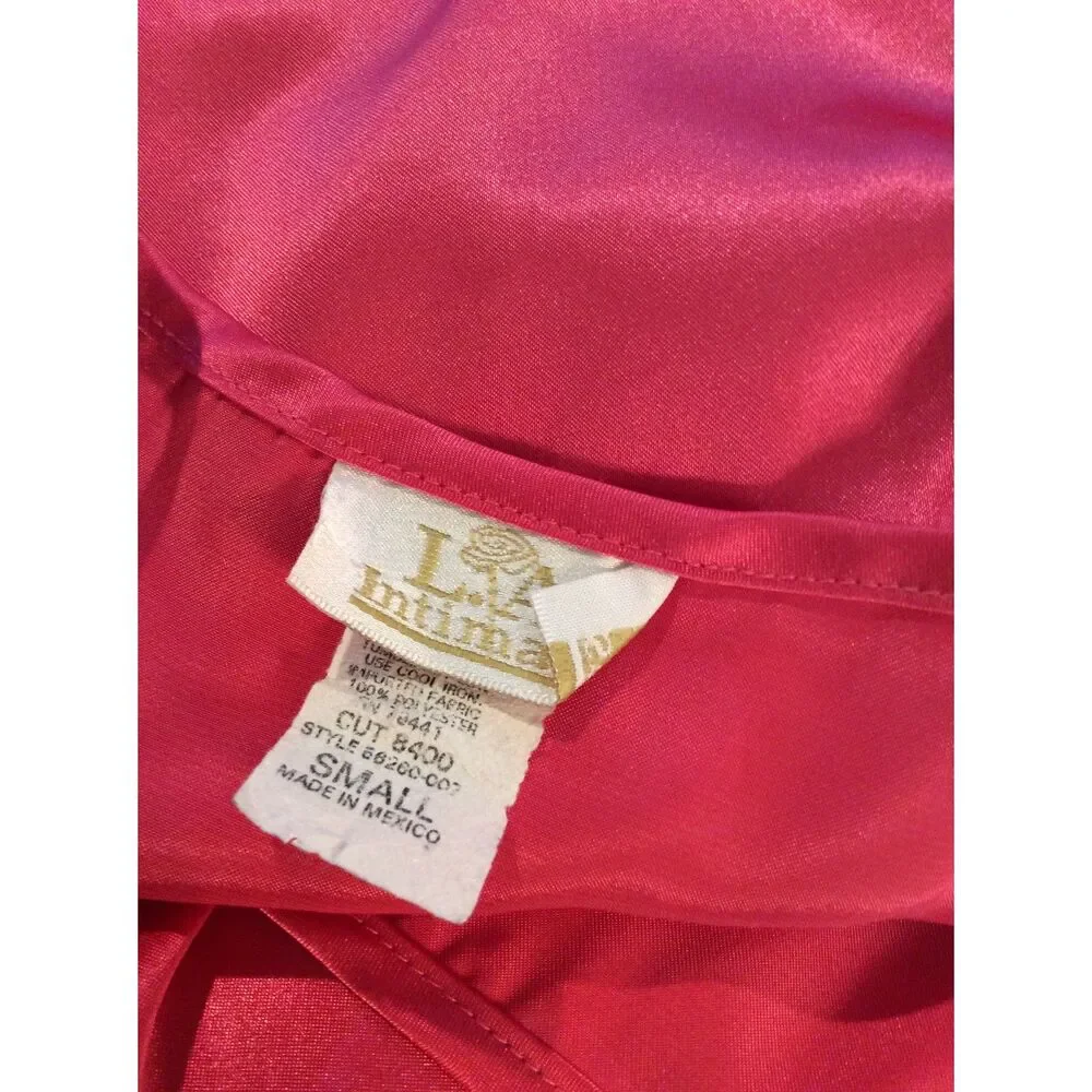 Hot Pink Lingerie Slip Dress Size Small S Spaghetti Straps V Neck